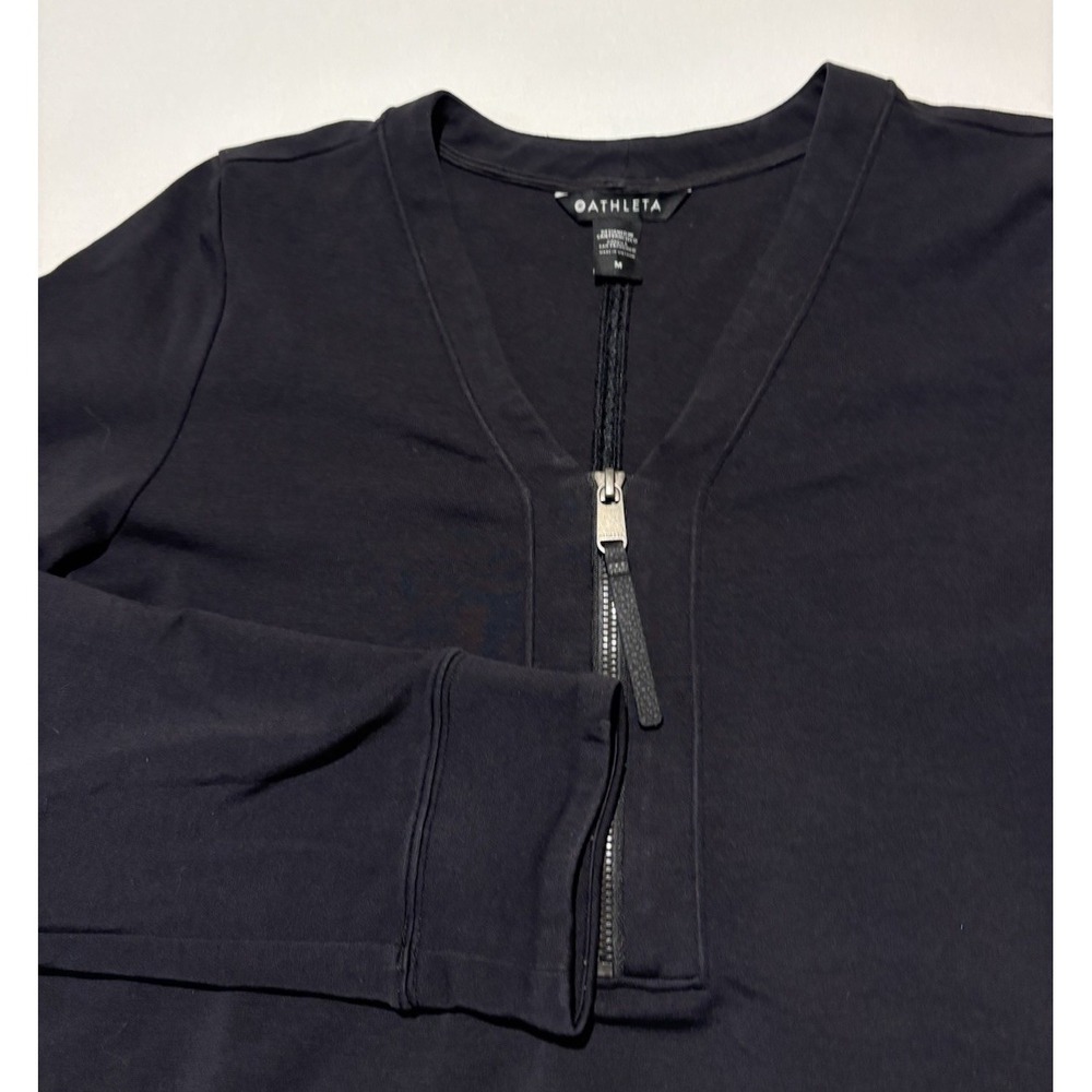 Athleta  Black Quarter Zip Ladies Size Medium  Casual Chic Layering Piece